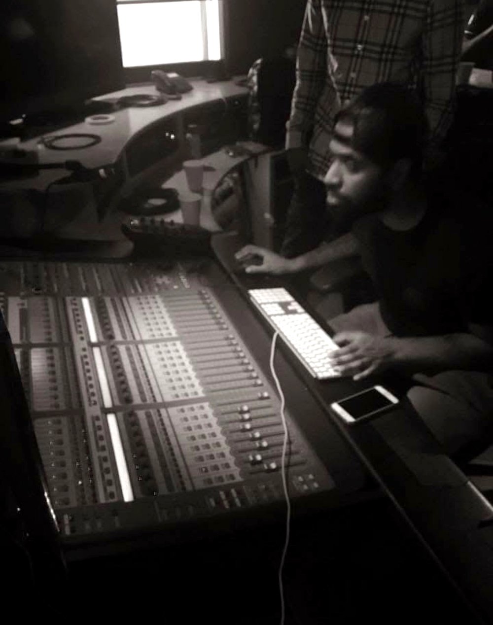 Studio mixing session